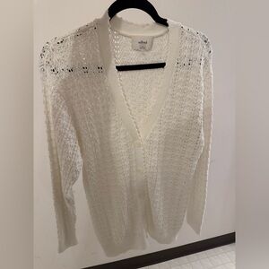 Wilfred Ivory Open-Knit Cardigan